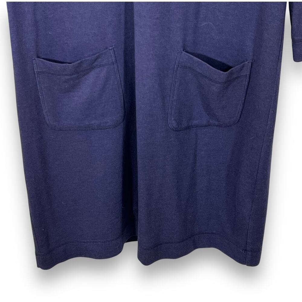 Lilly Pulitzer Navy Knit Tunic Dress XS 3/4 Sleeve Pockets Split Neck Casual - Picture 6 of 9